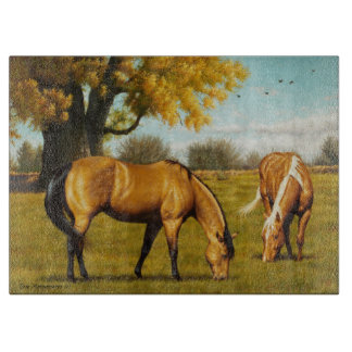 Paarden met klemkleuring snijplank