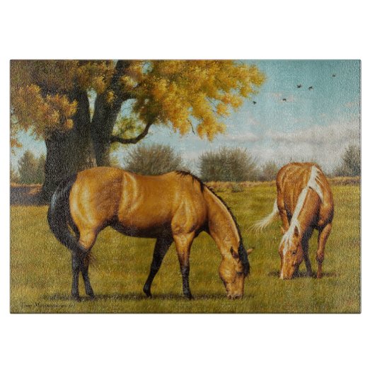 Paarden met klemkleuring snijplank (Voorkant)