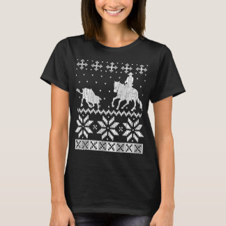 Paarden met lelijke kerstkeuken t-shirt
