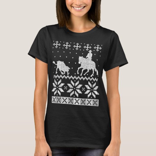 Paarden met lelijke kerstkeuken t-shirt (Voorkant)
