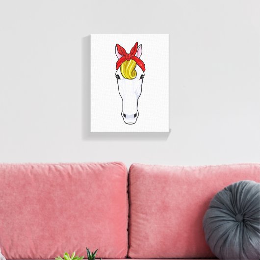 Paarden met lint canvas afdruk (Insitu (Woonkamer))