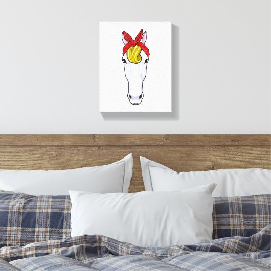 Paarden met lint canvas afdruk (Insitu (Slaapkamer))