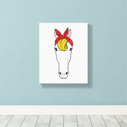 Paarden met lint canvas afdruk (Insitu (Houten vloer))