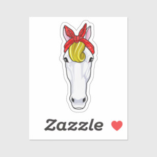 Paarden met lint sticker