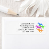 Paarden met loopkleur - achtergrondkleur kiezen etiket (Insitu)