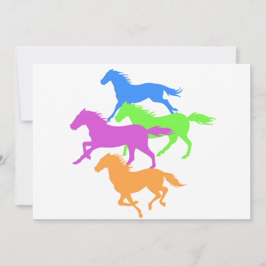Paarden met loopkleur - achtergrondkleur kiezen kaart (Achterkant)