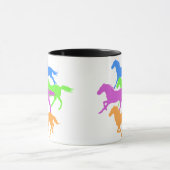 Paarden met loopkleur - achtergrondkleur kiezen mok (Midden)