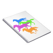 Paarden met loopkleur - achtergrondkleur kiezen notitieboek (Rechterzijde)