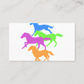 Paarden met loopkleur - achtergrondkleur kiezen visitekaartje (Achterkant)