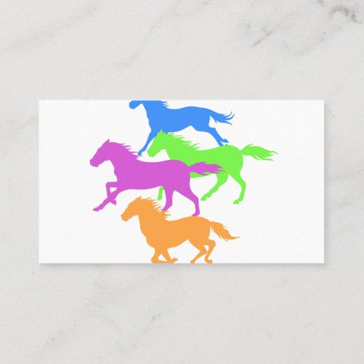 Paarden met loopkleur - achtergrondkleur kiezen visitekaartje (Achterkant)