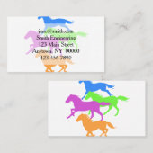 Paarden met loopkleur - achtergrondkleur kiezen visitekaartje (Voorkant / Achterkant)