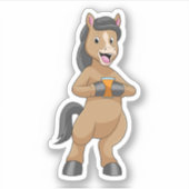 Paarden met Mok van Oranje sap Sticker (Voorkant)