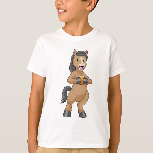 Paarden met Mok van Oranje sap T-shirt (Voorkant)
