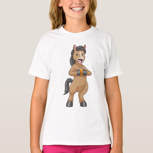 Paarden met Mok van Oranje sap T-shirt (Voorkant)