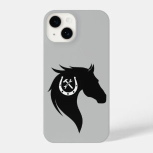 Paarden met paardenpest Silhouette Graphic iPhone 14 Hoesje