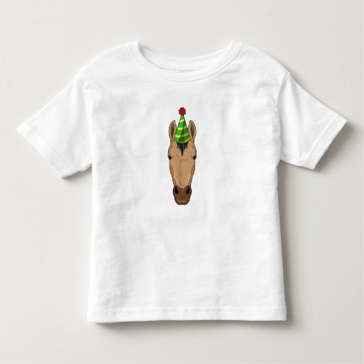 Paarden met pet van een partij kinder shirts (Voorkant)