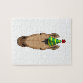 Paarden met pet van een partij legpuzzel (Horizontaal)