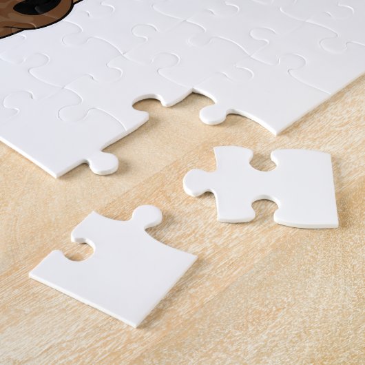 Paarden met pet van een partij legpuzzel (Zijkant)