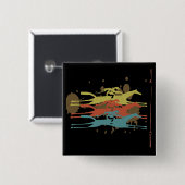 Paarden met racepartijvoordelen vierkante button 5,1 cm (Voorkant /achterkant)