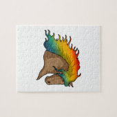 Paarden met regenboogstoelen legpuzzel (Horizontaal)