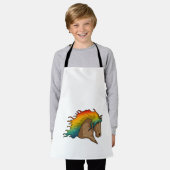 Paarden met regenboogstoelen schort (Gedragen)