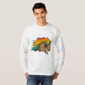 Paarden met regenboogstoelen t-shirt (Voorkant volledig)