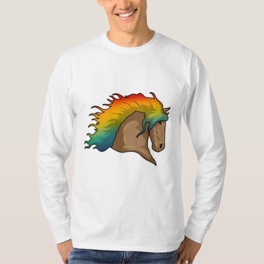 Paarden met regenboogstoelen t-shirt (Voorkant)