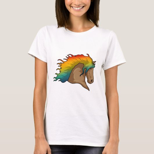 Paarden met regenboogstoelen t-shirt (Voorkant)