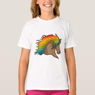 Paarden met regenboogstoelen t-shirt