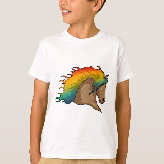 Paarden met regenboogstoelen t-shirt (Voorkant)