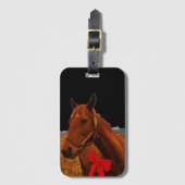 Paarden met rode poot bagagelabel (Voorkant (verticaal))