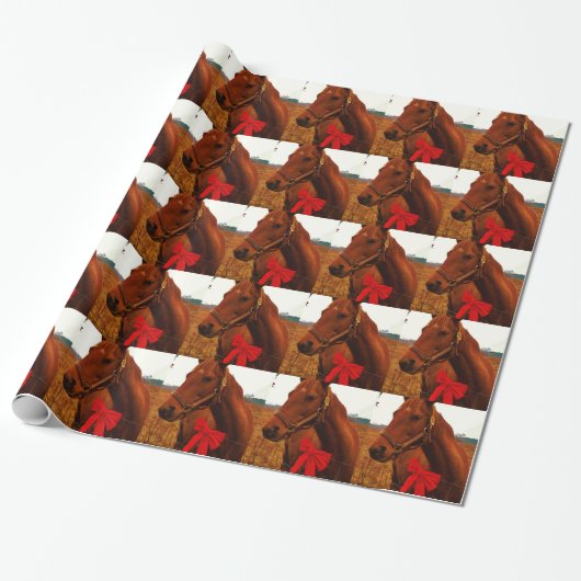 Paarden met rode poot cadeaupapier (Uitgerold)