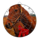 Paarden met rode poot dartbord (Voorkant)