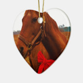Paarden met rode poot keramisch ornament (Links)