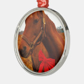 Paarden met rode poot metalen ornament (Links)