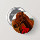 Paarden met rode poot ronde button 5,7 cm (Voorkant /achterkant)