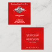 Paarden met rode rode suede celtic knot horse vierkante visitekaartje (Voorkant / Achterkant)