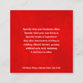 Paarden met rode rode suede celtic knot horse vierkante visitekaartje (Achterkant)