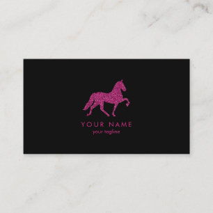 Paarden met roze glitter Paardentrainer Visitekaartje