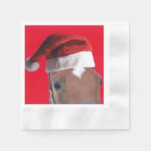 Paarden met Santa Claus-Pet Servet
