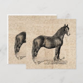 Paarden met Script Paper Notitiekaartje (Voorkant / Achterkant)