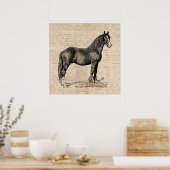 Paarden met Script Paper Poster (Keuken)