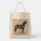 Paarden met Script Paper Tote Bag (Achterkant)