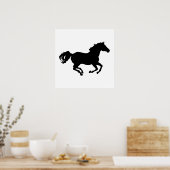 Paarden met Silhouette Poster (Keuken)