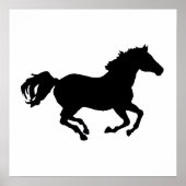 Paarden met Silhouette Poster (Voorkant)