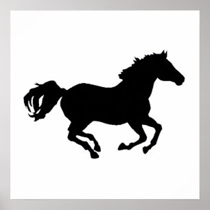 Paarden met Silhouette Poster