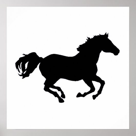 Paarden met Silhouette Poster (Voorkant)