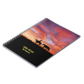 Paarden met sunset gepersonaliseerde naam notitieboek (Linkerzijde)