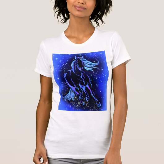 Paarden met T-Shirt Blue Sterrennacht (Voorkant)