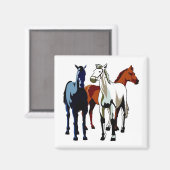  paarden met vaste loop magneet (Voorkant / Achterkant)